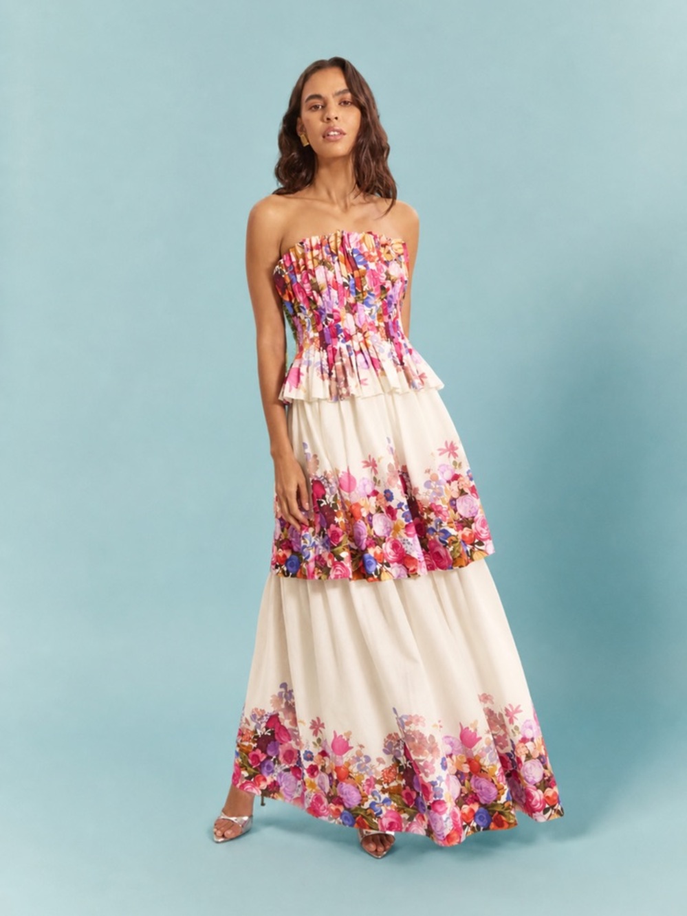 ELLIATT Alice Tiered Gown in Ombre Floral Size S NWT - Picture 3 of 7